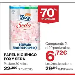 El Corte Inglés Papel higiénico foxy seda oferta