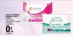 E.Leclerc UNNIA Toallitas húmedas desmaquillantes oferta