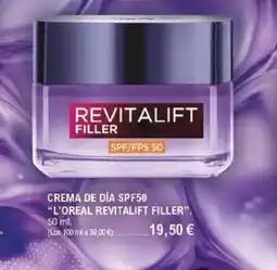E.Leclerc L'OREAL REVITALIFT FILLER Crema de día spf50 oferta