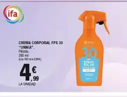 E.Leclerc UNNIA Crema corporal fps 30 oferta