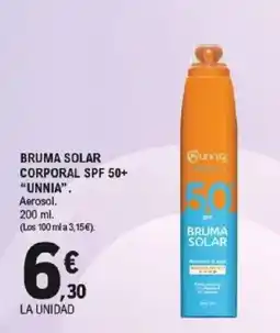 E.Leclerc UNNIA Bruma solar corporal spf 50+ oferta