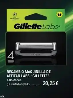 E.Leclerc GILLETTE Recambio maquinilla de afeitar labs oferta