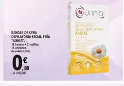 E.Leclerc UNNIA Bandas cera depilatoria facial oferta