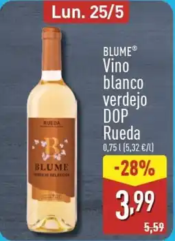 ALDI BLUME Vino blanco verdejo DOP oferta