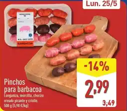 ALDI Pinchos para barbacoa oferta