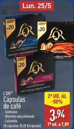 ALDI L'OR Cápsulas de café oferta