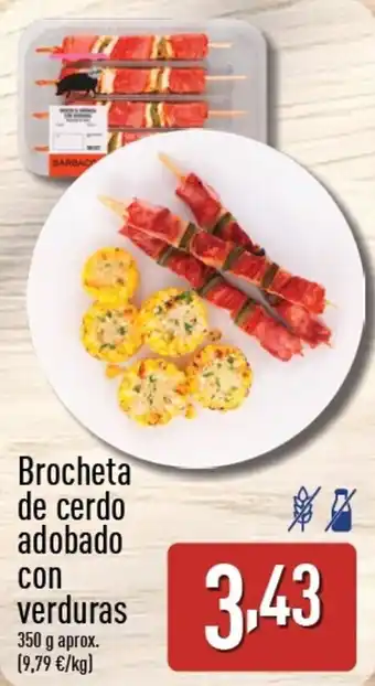 ALDI Brocheta de cerdo adobado con verduras oferta