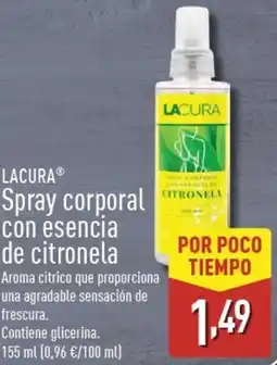 ALDI LACURA Spray corporal con esencia de citronela oferta