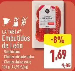 ALDI LA TABLA Embutidos de León oferta