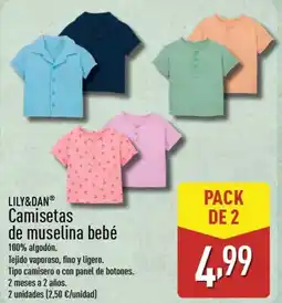 ALDI LILY&DAN Camisetas de muselina bebé oferta