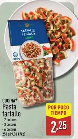 ALDI CUCINA Pasta farfalle oferta