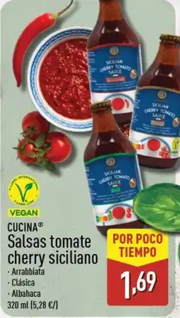 ALDI CUCINA Salsas tomate cherry siciliano oferta