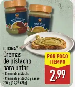 ALDI CUCINA Cremas de pistacho para untar oferta