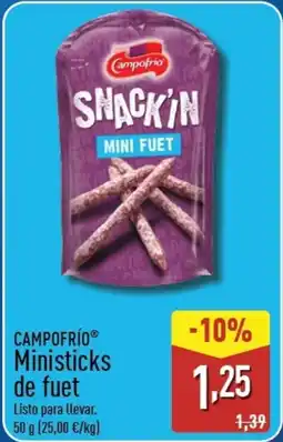 ALDI CAMPOFRÍO Ministicks de fuet oferta