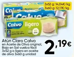 FROIZ CALVO Atún Claro en Aceite de Oliva original, Bajo en Sal vuelca fácil oferta