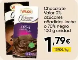 FROIZ VALOR Chocolate 0% azúcares añadidos leche o 70% negro oferta