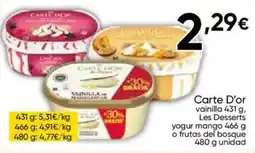 FROIZ CARTE D'OR vainilla Les Desserts yogur mango o frutas del bosque oferta