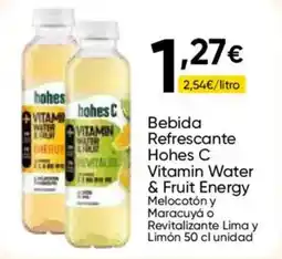 FROIZ HOHES C Bebida Refrescante Vitamin Water & Fruit Energy Melocotón y Maracuyá o Revitalizante Lima y Limón oferta