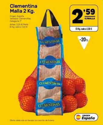 AhorraMas Clementina Malla 2 Kg oferta