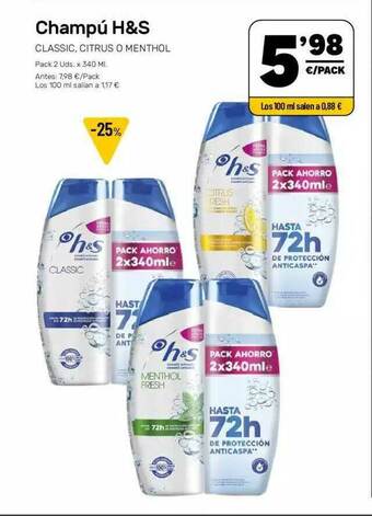 AhorraMas Champú H&s oferta