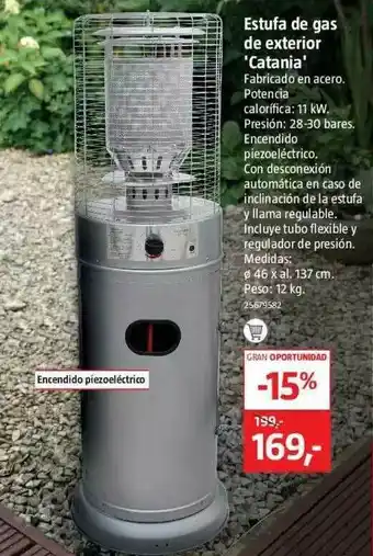 Bauhaus Estufa De Gas De Exterior 'catania' oferta