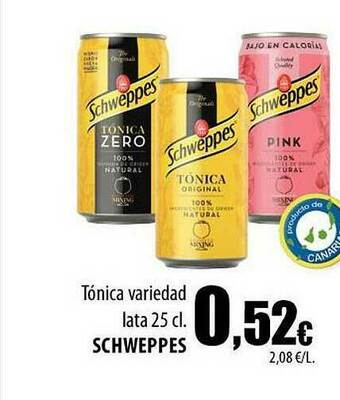 SPAR Lanzarote Tónica Variedad Schweppes oferta