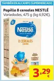 Alcampo Papillas 8 cereales con miel nestle 475 grs oferta