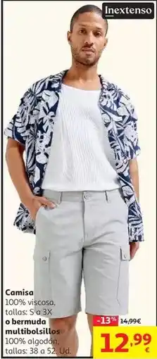 Alcampo Inextenso - camisa o bermuda multibolsillos oferta