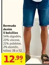 Alcampo Inextenso - bermuda denim 5 bolsillos oferta