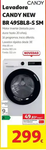 Alcampo Candy - lavadora br 49sbl8-s sm oferta