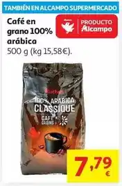 Alcampo Auchan - café en grano 100% arabica oferta