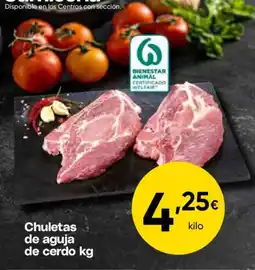 FROIZ Chuletas de aguja de cerdo oferta