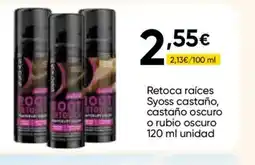 FROIZ SYOSS Retoca raíces castaño, castaño oscuro o rubio oscuro oferta