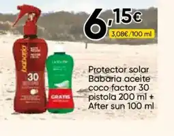 FROIZ BABARIA Protector solar aceite coco factor 30 pistola + After sun oferta