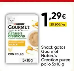FROIZ Snack gatos Gourmet Nature's Creation puree pollo oferta