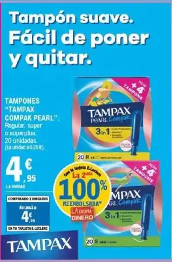 E.Leclerc TAMPAX COMPAK PEARL Tampones oferta