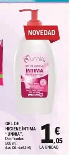 E.Leclerc UNNIA Gel de higiene íntima oferta