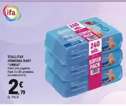 E.Leclerc UNNIA Toallitas húmedas baby oferta