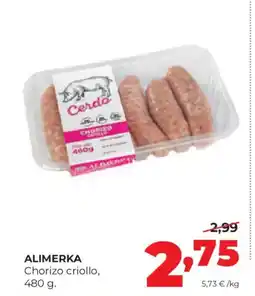 Alimerka ALIMERKA Chorizo criollo oferta