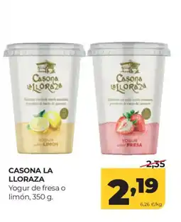 Alimerka CASONA LA LLORAZA Yogur de fresa o limón oferta