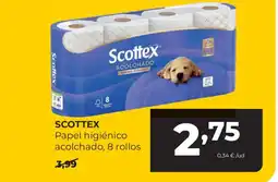 Alimerka SCOTTEX Papel higiénico acolchado, 8 rollos oferta