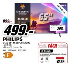 MediaMarkt PHILIPS QLED 65" 4K 65PUS8510/12 oferta