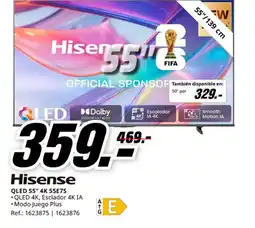MediaMarkt HISENSE QLED 55" 4K 55E7S oferta