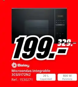MediaMarkt BALAY Microondas integrable 3CG5172N2 oferta