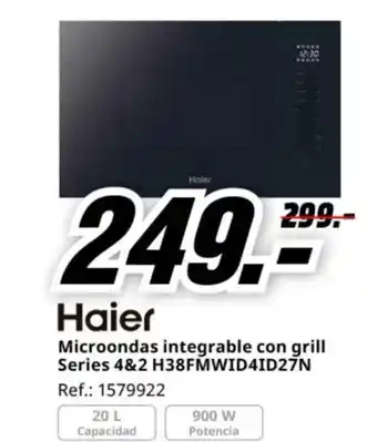MediaMarkt HAIER Microondas integrable con grill Series 4&2 H38FMWID4ID27N oferta