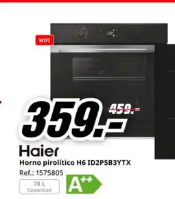 MediaMarkt HAIER Horno pirolítico H6 ID2P5B3YTX oferta