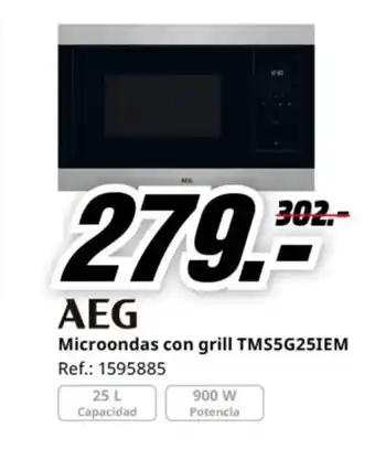 MediaMarkt AEG Microondas con grill TMS5G25IEM oferta
