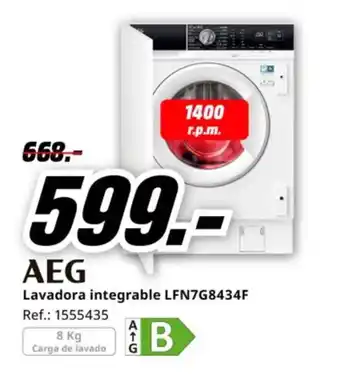 MediaMarkt AEG Lavadora integrable LFN7G8434F oferta
