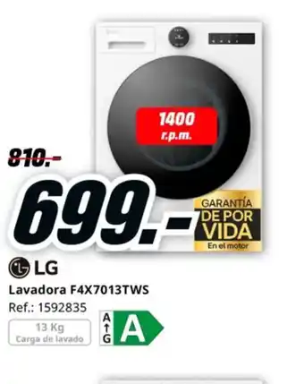 MediaMarkt LG Lavadora F4X7013TWS oferta