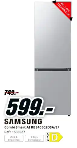 MediaMarkt SAMSUNG Combi Smart AI RB34C602DSA/EF oferta